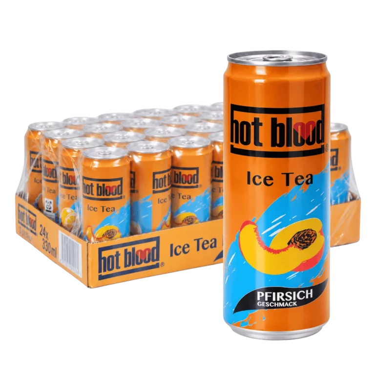 Hot Blood Eistee Pfirsich Dose 24x0,33L
