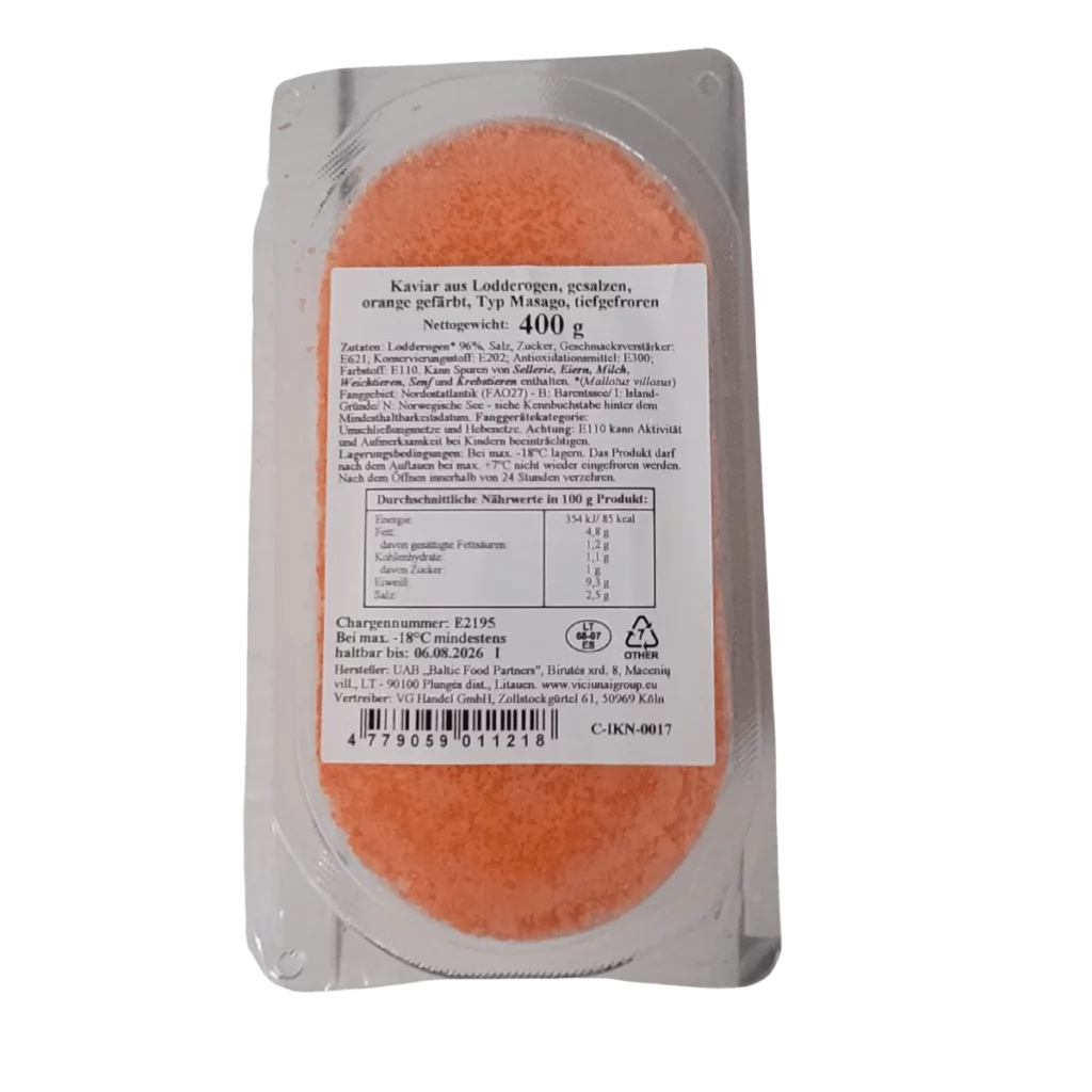 Vici Kaviar Masago gesalzen orange 400g TK